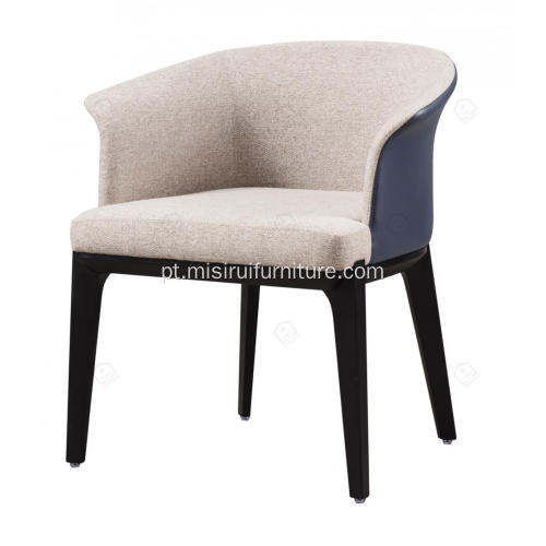 Linho de algodão branco e designer de couro Cadeiras únicas